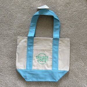 Trader Joe’s Mini Canvas Tote Bag 2025 - Light Blue